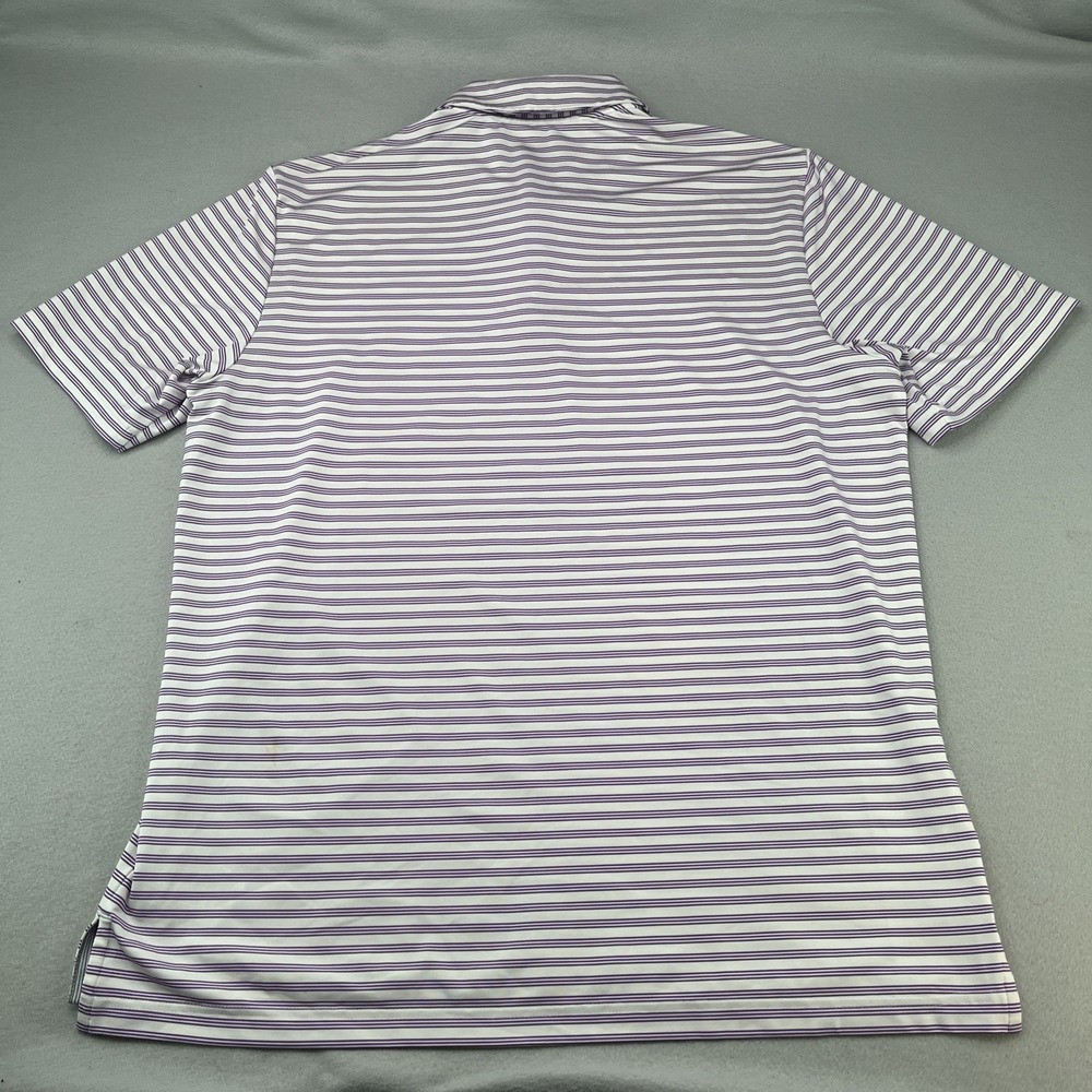 Adidas Golf Performance Polo Mens Large Purple Striped Shirt Memorial Tournament - Picture 11 of 12
